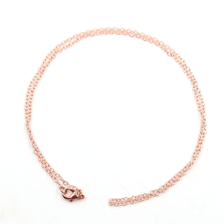 10 pièces/lot Simple Style or/or Rose/argent/Bronze couleur 50 cm longueur collier chaîne femmes bijoux à breloques