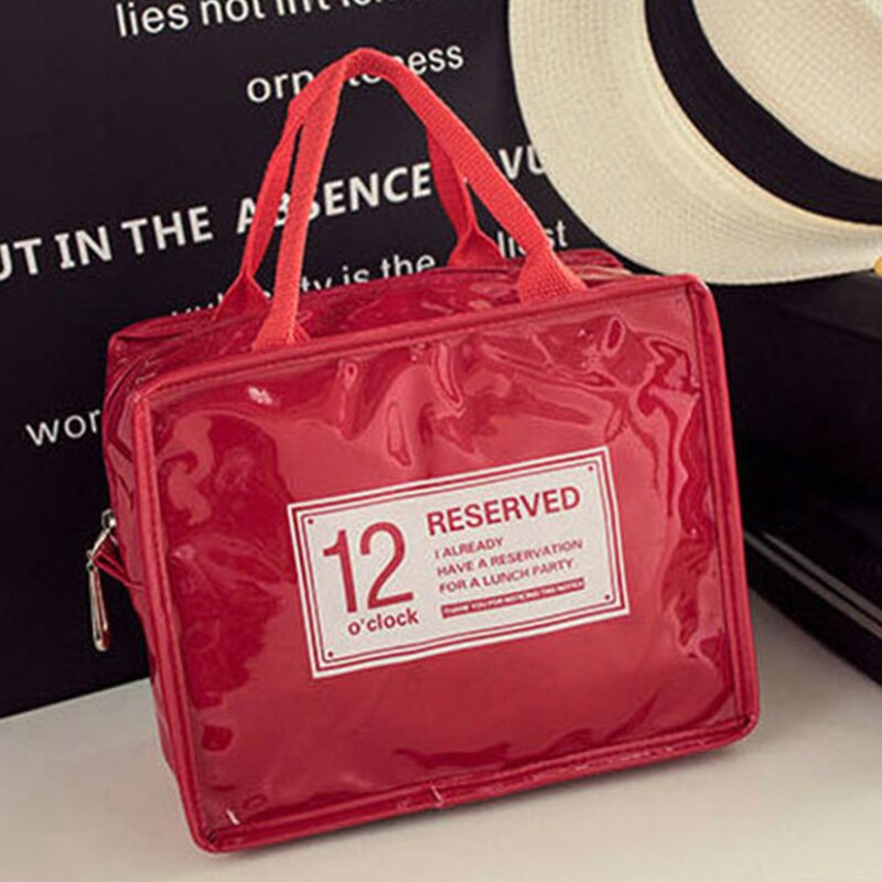1Pcs Portable Film for Women Kids Men with Zipper High-capacity Insulation Bags Hand-held Waterproof Lunch Bag: Red