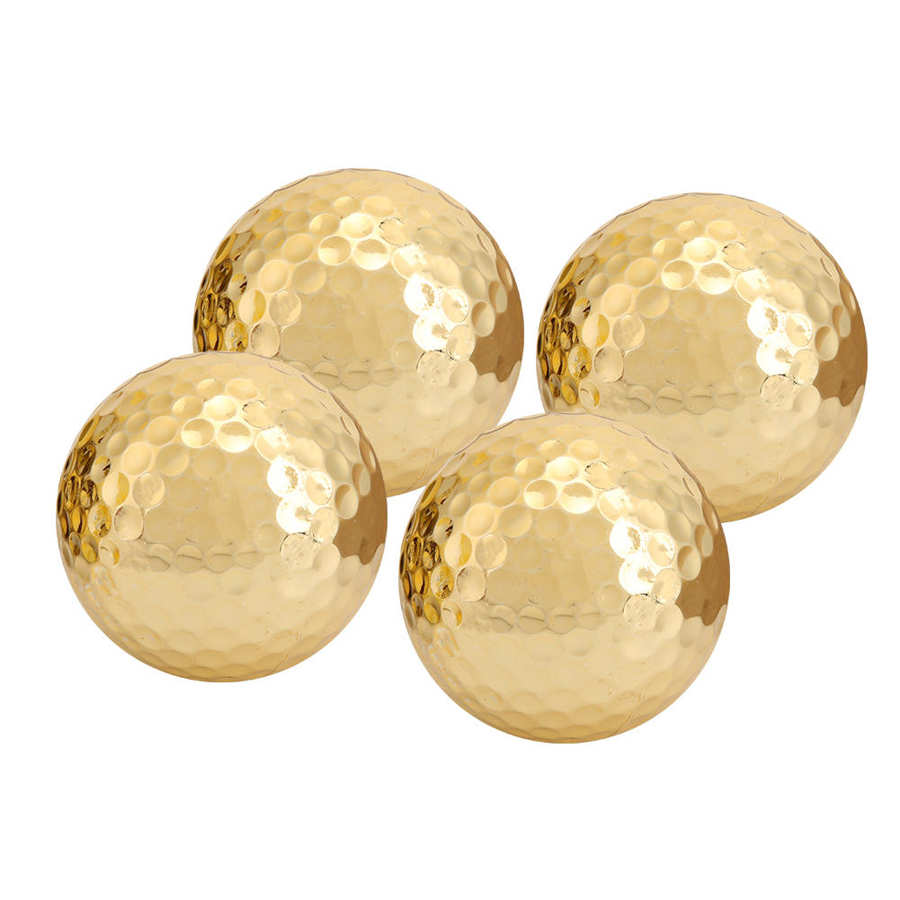 4 stk gyldne golfbold indendørs udendørs standard træning hjælpemidler værktøjer