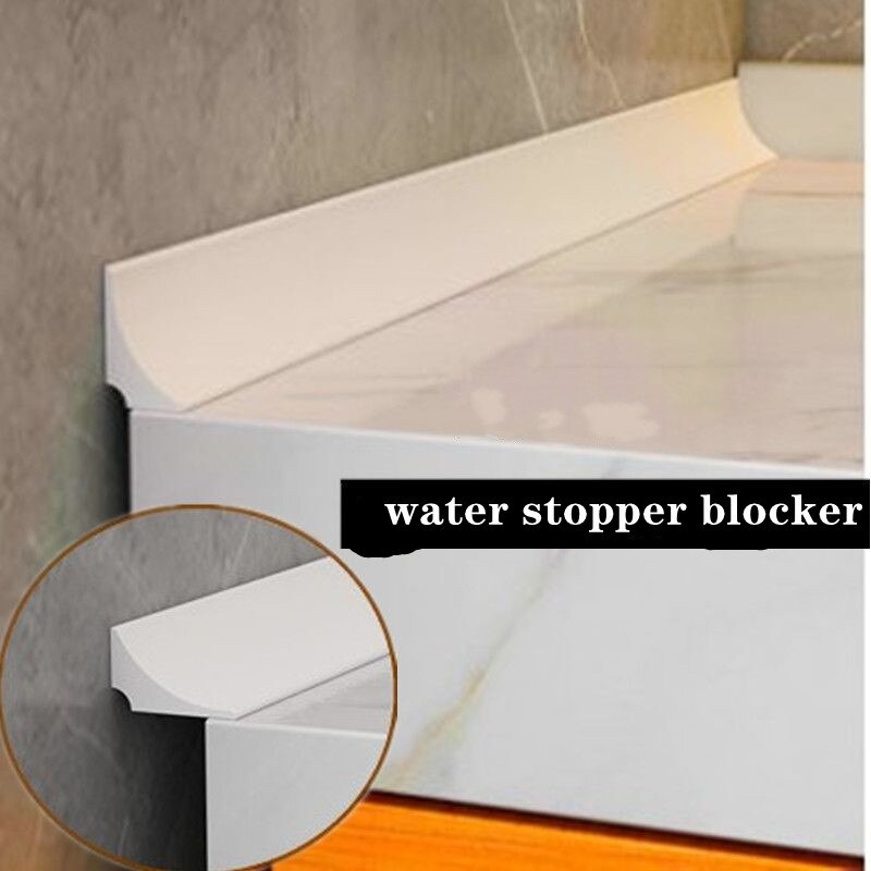 kitchen Countertop Water Retaining Strip seal tape bathroom Flood Barrier stopper blocker Dry&amp;Wet Separation Rubber Dam