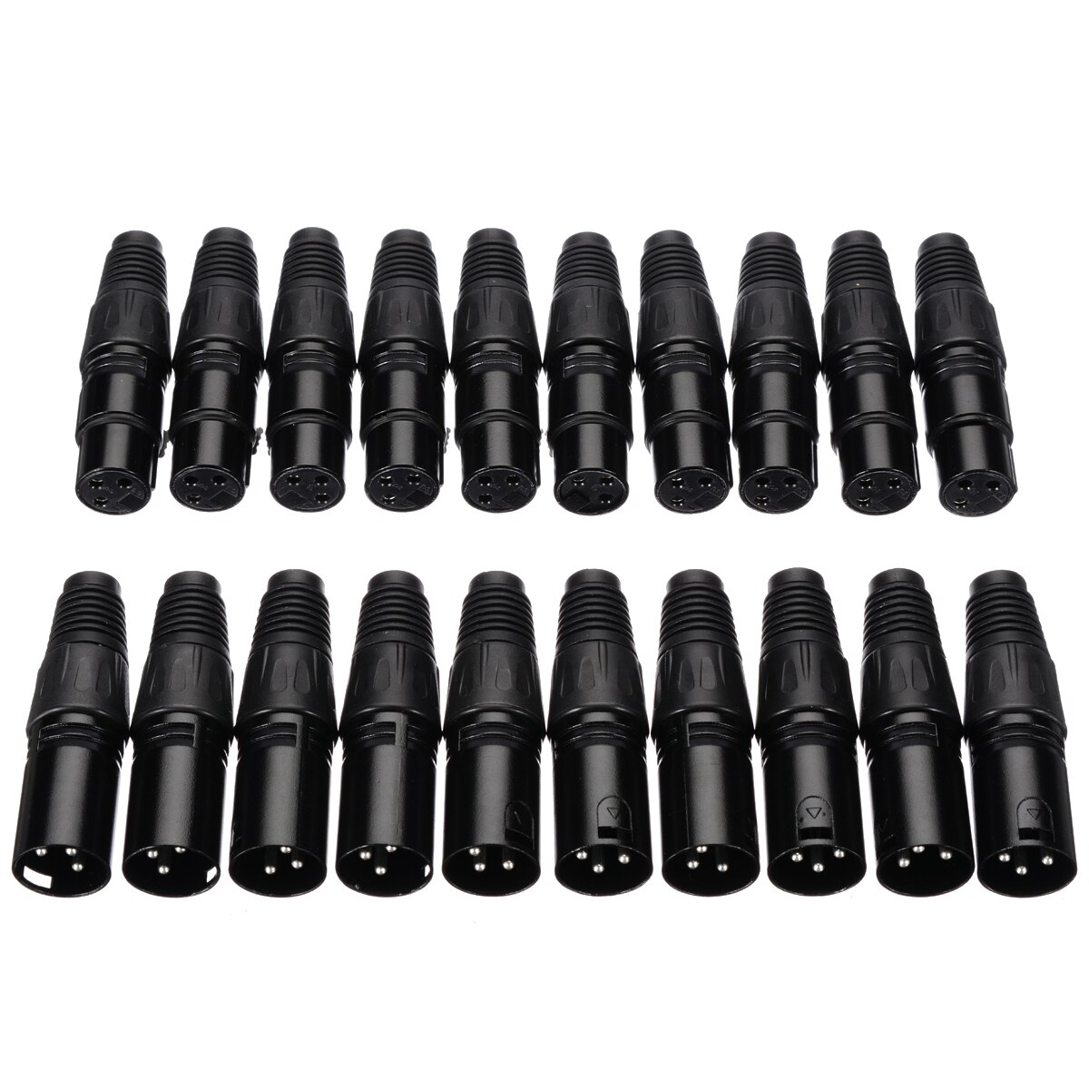 10 paires/20 pièces XLR 3 broches mâle femelle connecteur Microphone Audio câbles prise connecteurs noir