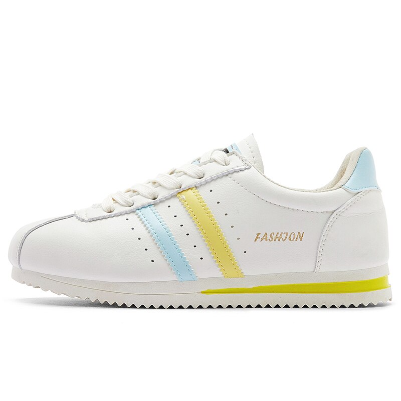 Sneaker Women Waterproof Skateboard Shoes Outdoor Jogging Sports Shoes for Women Classic White Shoes Zapatos Hombre: yellow / 7