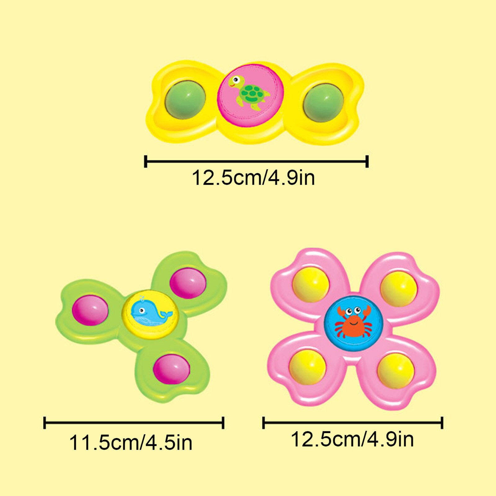 Tol Baby Sucker Top Speelgoed 3Pcs Bad Zwemmen Water Speelgoed Sucker Zuignap Leuk Spel Baby Bijtring windmolen: D