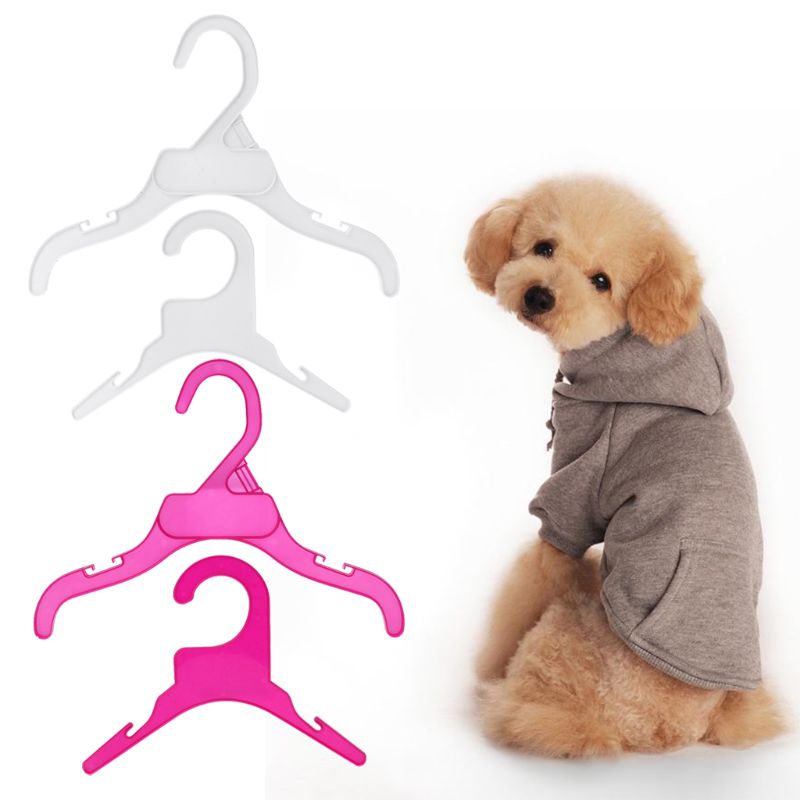 Perchero de plástico resistente para ropa de mascotas, perros, cachorros y gatos, colgador de ropa, accesorios para productos para perros, colgadores de tela para perros, tamaño S/L, 10 Uds.