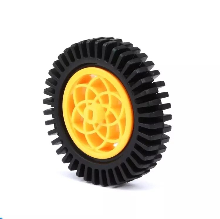 Intelligent Car Motor Wheel 80MM Flame Wheel TT Motor Matching Standard Steering Wheel Intelligent Car Wheel