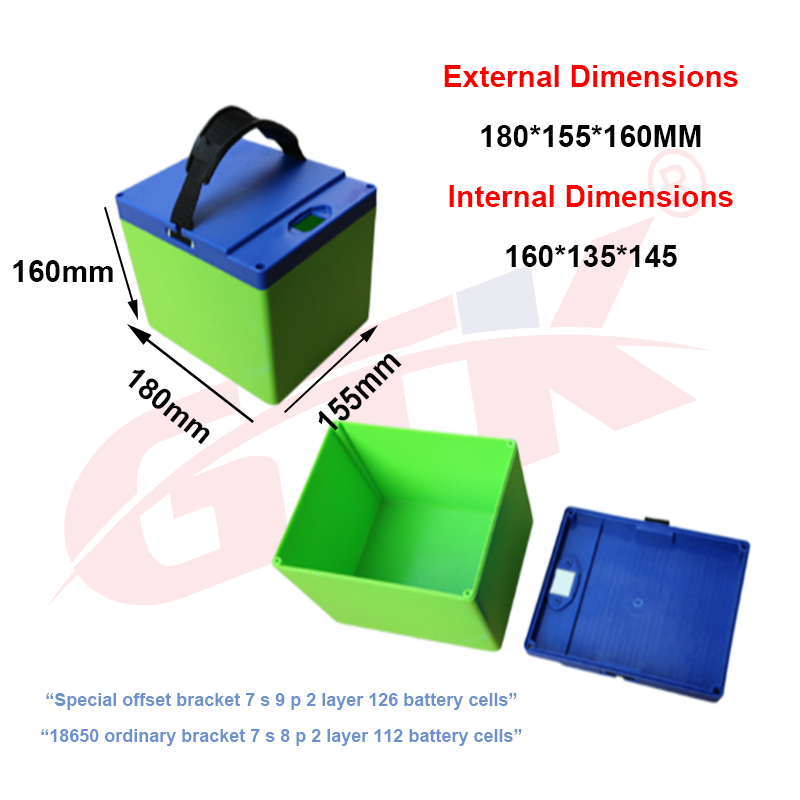 Gtk 12v/24v/48v/60v/72v batterijhouder, waterdicht plastic, geschikt voor lithium-ion/lifepo 4 batterijen, opbergdoos voor 18650/21700/32700 batterijen: Wit