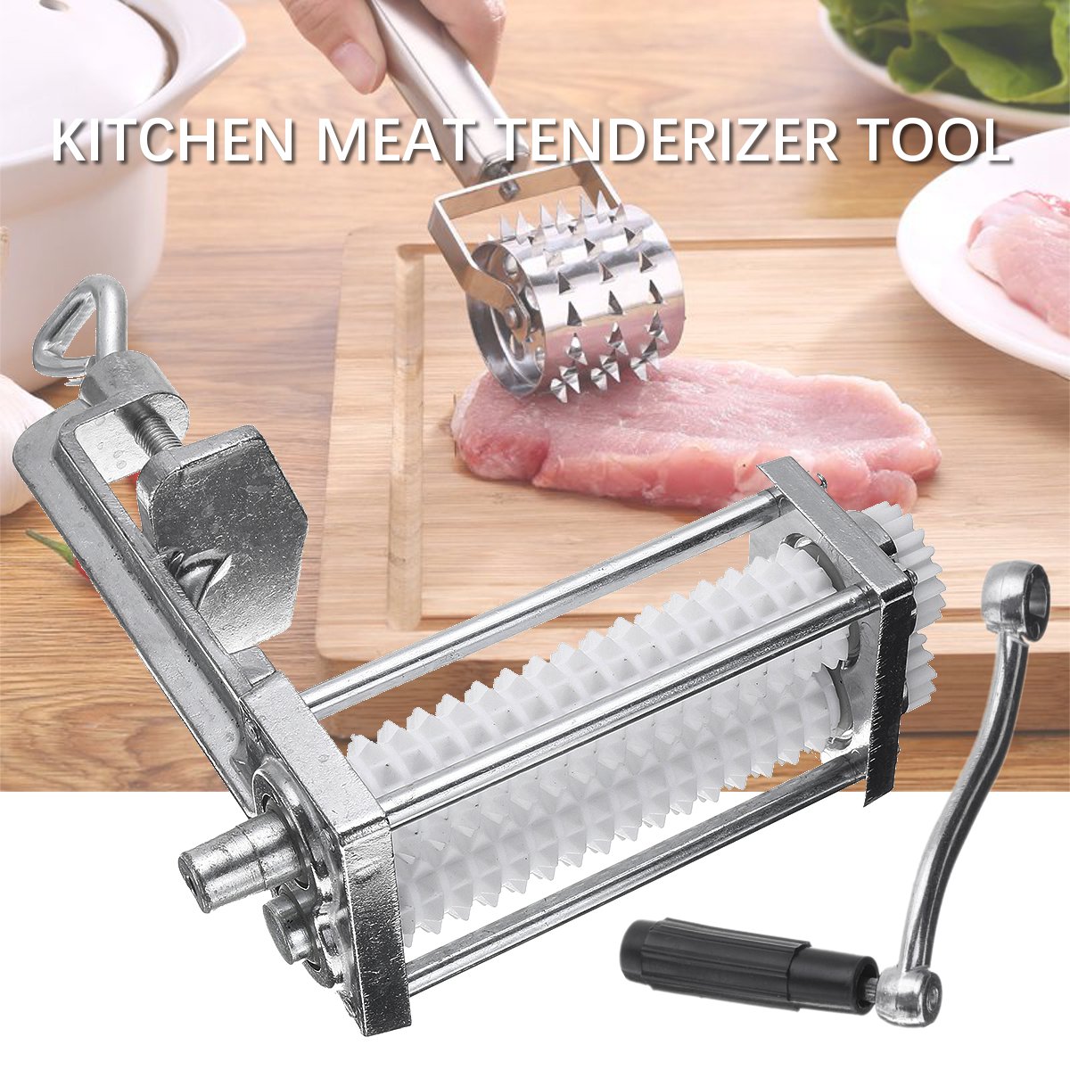 Kitchen Manual Meat Tenderizer Pork Beef Steak Heavy Duty Clamp Roller Machine Flatten Tool Meat Poultry Tools 25x20x10cm