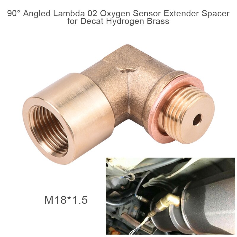 SPEEDWOW 90degree M18x1.5 O2 Lambda Sensor Oxygen Sensor Extender Spacer For Decat Hydrogen Brass