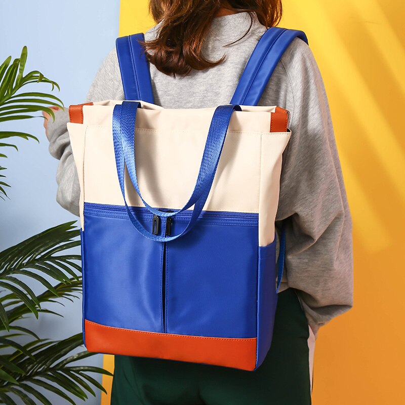 Sekker til kvinner ryggsekk laptop ryggsekk bagpack bag kvinnelig skole kvinners jente ryggsekker sommer vanntett nylon: Himmelblå