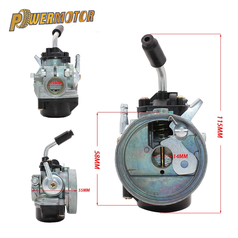 Motorcyle 14mm Carburetor 37cc Water Cooled Carb Modify For 43 47cc 49cc 2-Stroke Mini Moto Pocket bike Dirt Pit Bike ATV Quad
