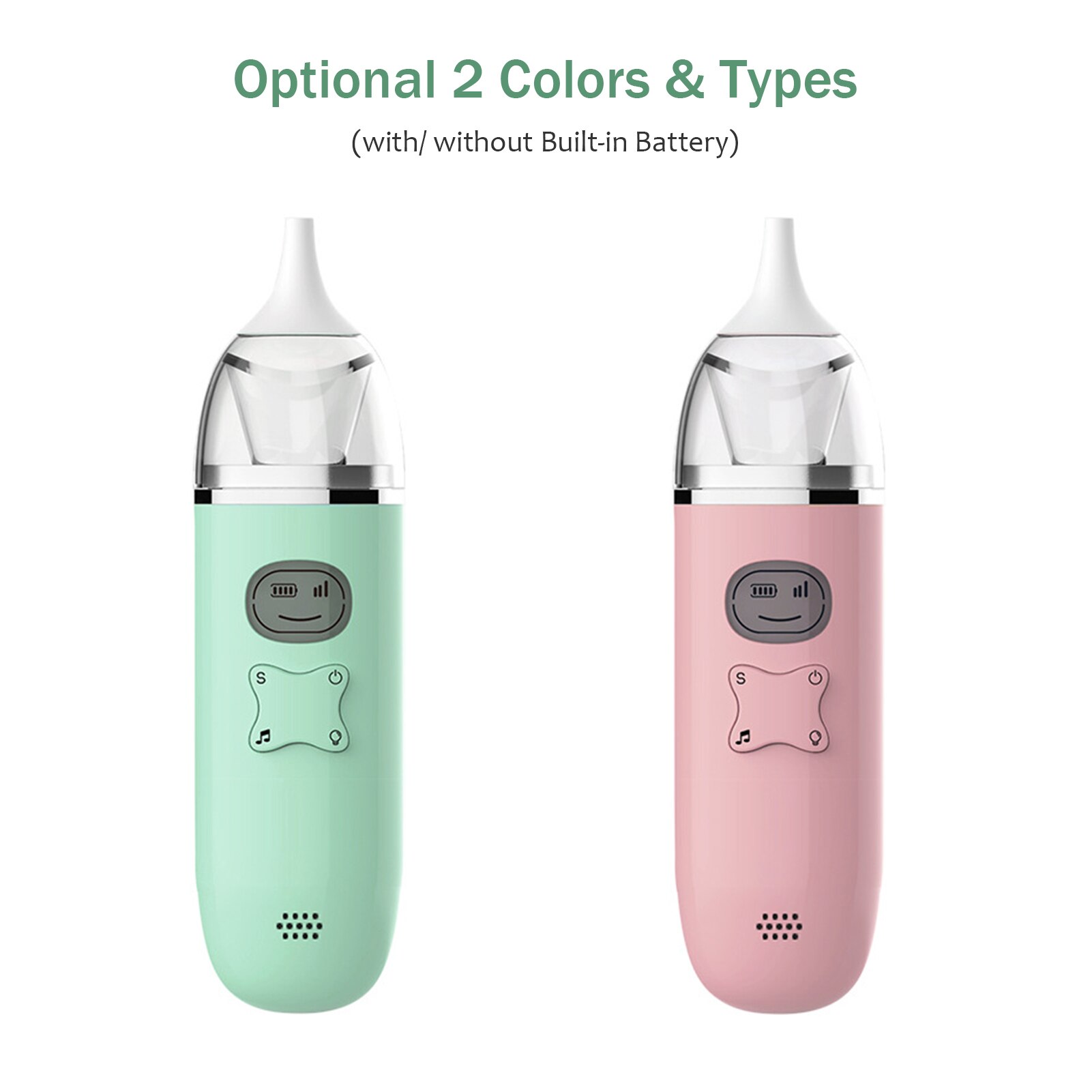 Aspiratore nasale per bambini aspiratore nasale elettrico con 2 punte in Silicone 3 livelli di aspirazione ventosa automatica per neonati