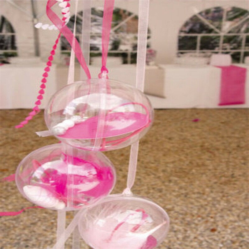 Clear Transparent Plastic Decorative Balls Craft Ornaments Ball Sphere Bauble Christmas Feative Party Decors Baubles