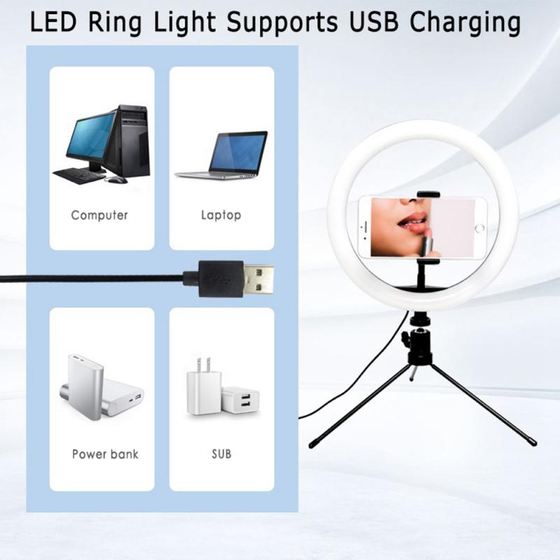 Fotografie LED Selfie Ring hell Live füllen hell Kamera Telefon Ring Lampe 10Zoll mit Tabelle Stative Pro bilden Video Live Studio