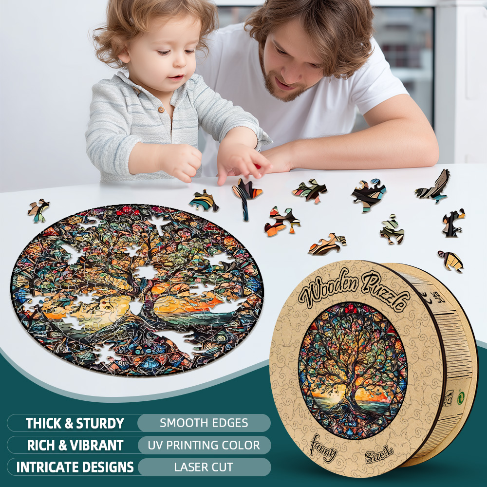 Tree of Life Wooden Puzzle for Adults & Teens - Unique Animal Shape 3D Puzzle, Brain Teaser