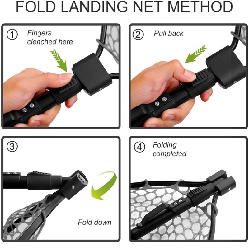 Fly Fishing Net Fish Landing Net, Trout Bass Net Soft Rubber Mesh Catch and Release Net