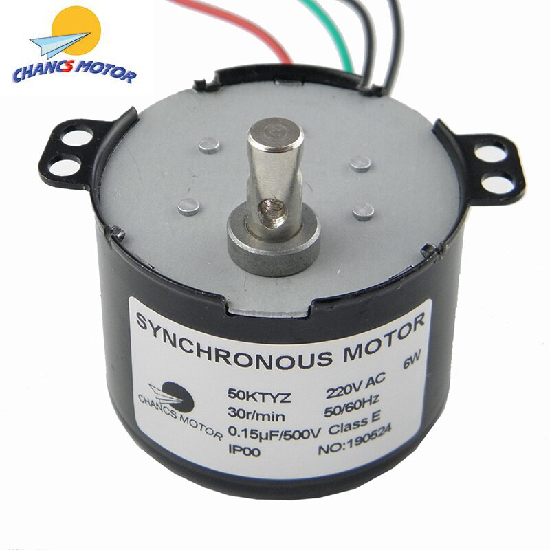 CHANCS AC Motor- 220V 50KTYZ 1-100RPM Synchron Motor- Getriebe 6W Mikro dauerhaft Magnet Motor-