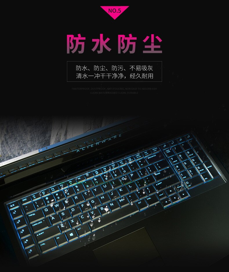 High Clear TPU Keyboard Skin Cover Protector For Dell Alienware 17 R3 Area-51m M17 M15 Gaming 17r5 15r4 r3 17.3 15.6 inch Laptop