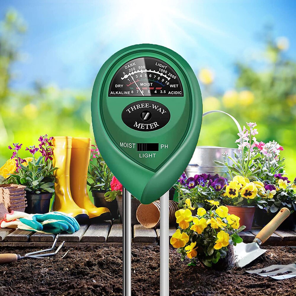 3 in 1 Soil PH Meter Sunlight PH Tester Garden Flowers Soil Moisture Sensor Meter Plants Acidity Humidity PH Monitor Detector