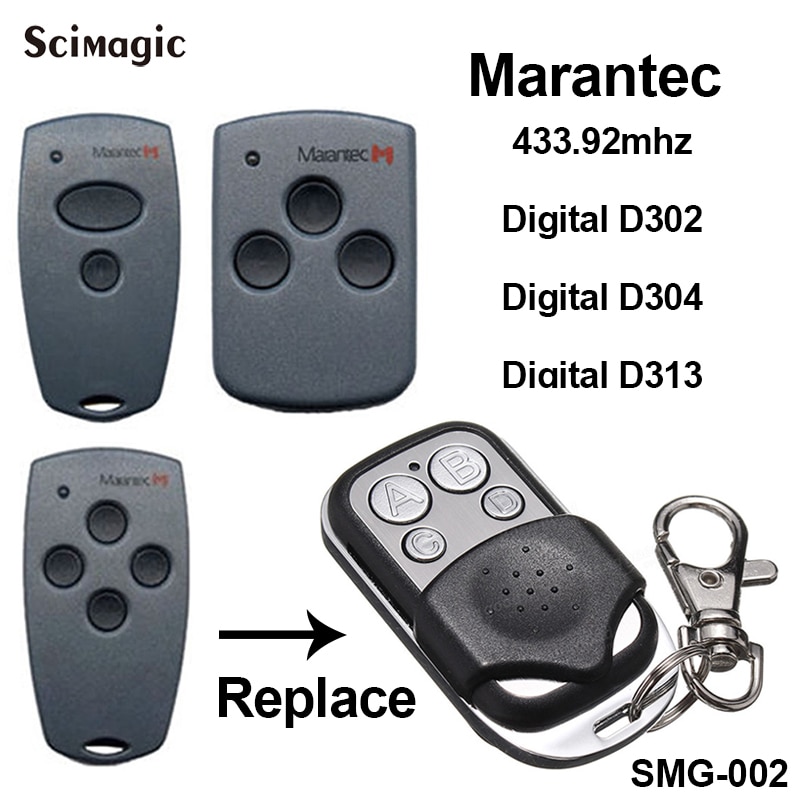 Marantec  d302 d304 d313 garageport fjernbetjening 433.92 mhz marantec digital / komfort garage kommando håndholdt sender 433
