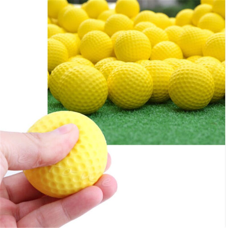 1 stk gul plastik blød golfbold indendørs udendørs træning praksis elastisk skum golfbolde