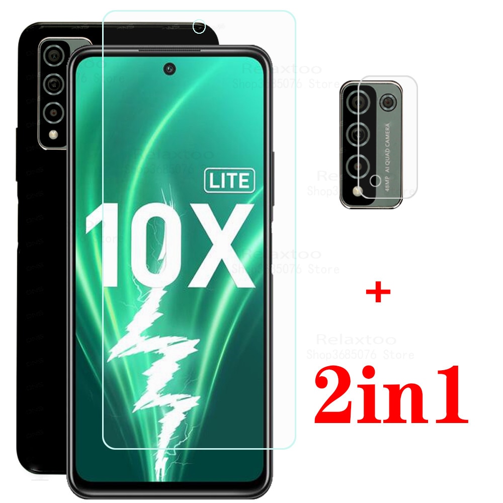 2in1 Protector For huawei honor 10x lite Screen Protector Camera Lens Tempered Glass on honor10xlite Cover honor 10 x lite Case