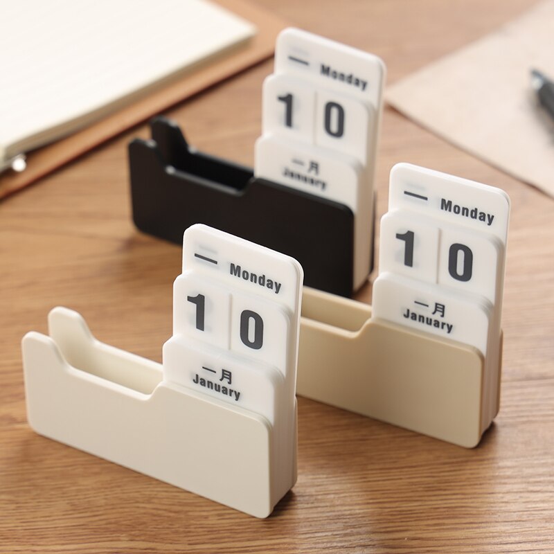 Mini Rotary Perpetual Calendar DIY Calendar Art Crafts Home Office Desk Decoration Vintage Style School Office Supply