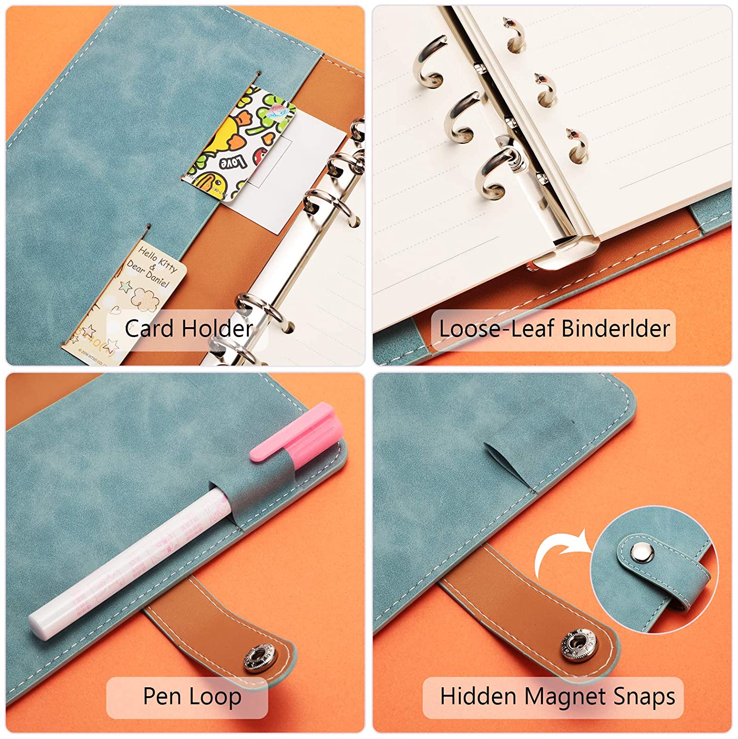 2 Stuks A6 Pu Lederen Notebook Bindmiddel, hervulbare Journal Bindmiddel Cover Persoonlijke Planner Losbladige Map Voor A6 Filler Papier