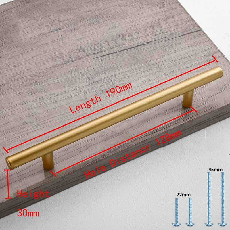 Simple Style Matte Gold Cabinet Handles Solid Aluminum Alloy Kitchen Cupboard Pulls Drawer Knobs Furniture Handle Hardware: Indigo