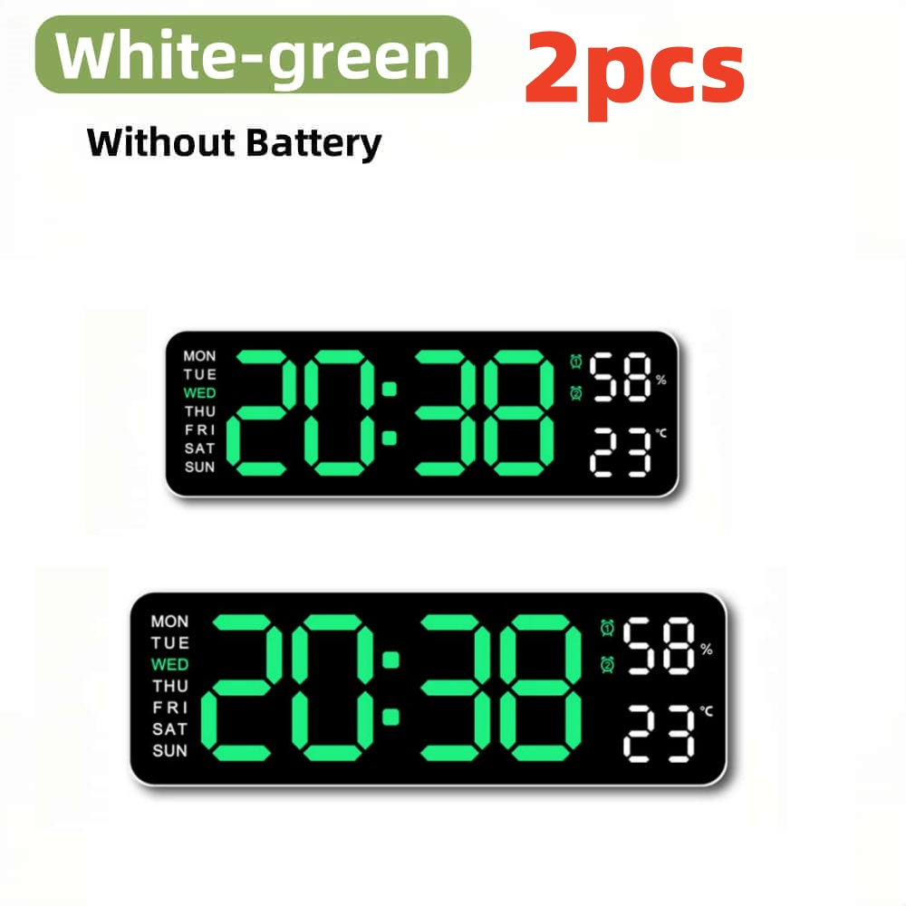 Clock Timer /kitchen/Learning Timer - Battery & USB Powered Dual Alarm Clock ，Temperature， Calendar, Auto-Dim: Gold