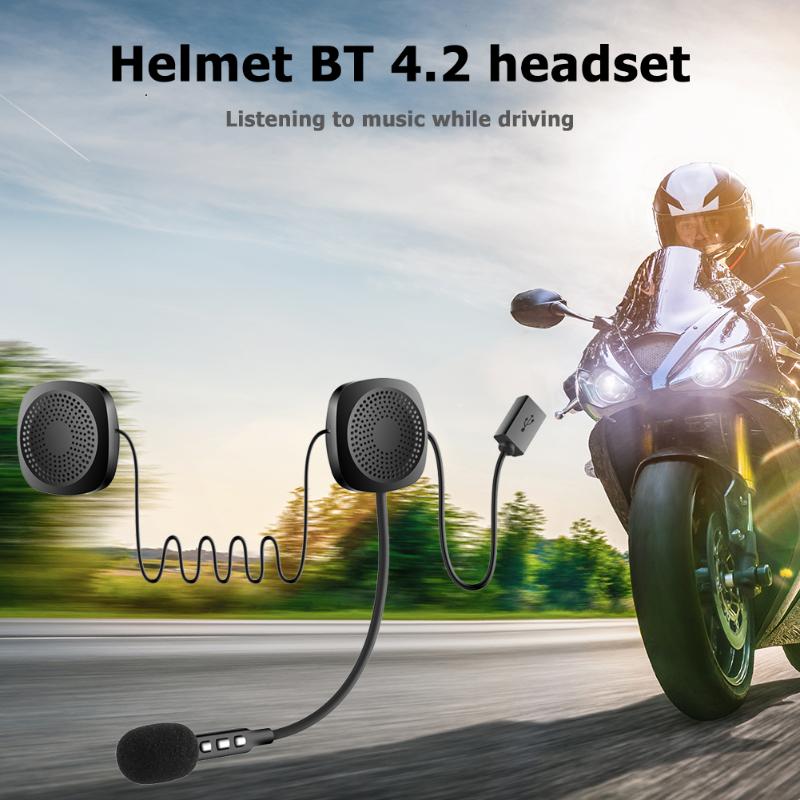 Motocicleta Bluetooth 4,2 casco auriculares intercomunicador inalámbrico con micrófono