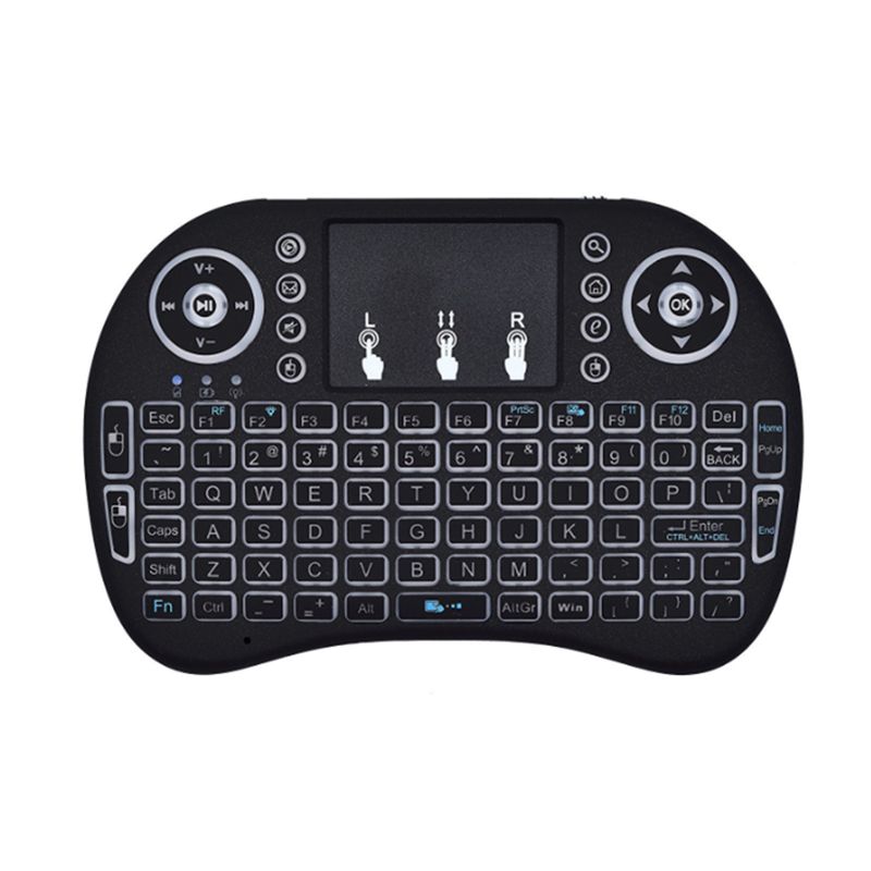 Raspberry Pi Mini Wireless Keyboard 2.4GHz 3Colors Backlight Touchpad Handheld Keyboard for Raspberry Pi 3/RPI 4 Model B