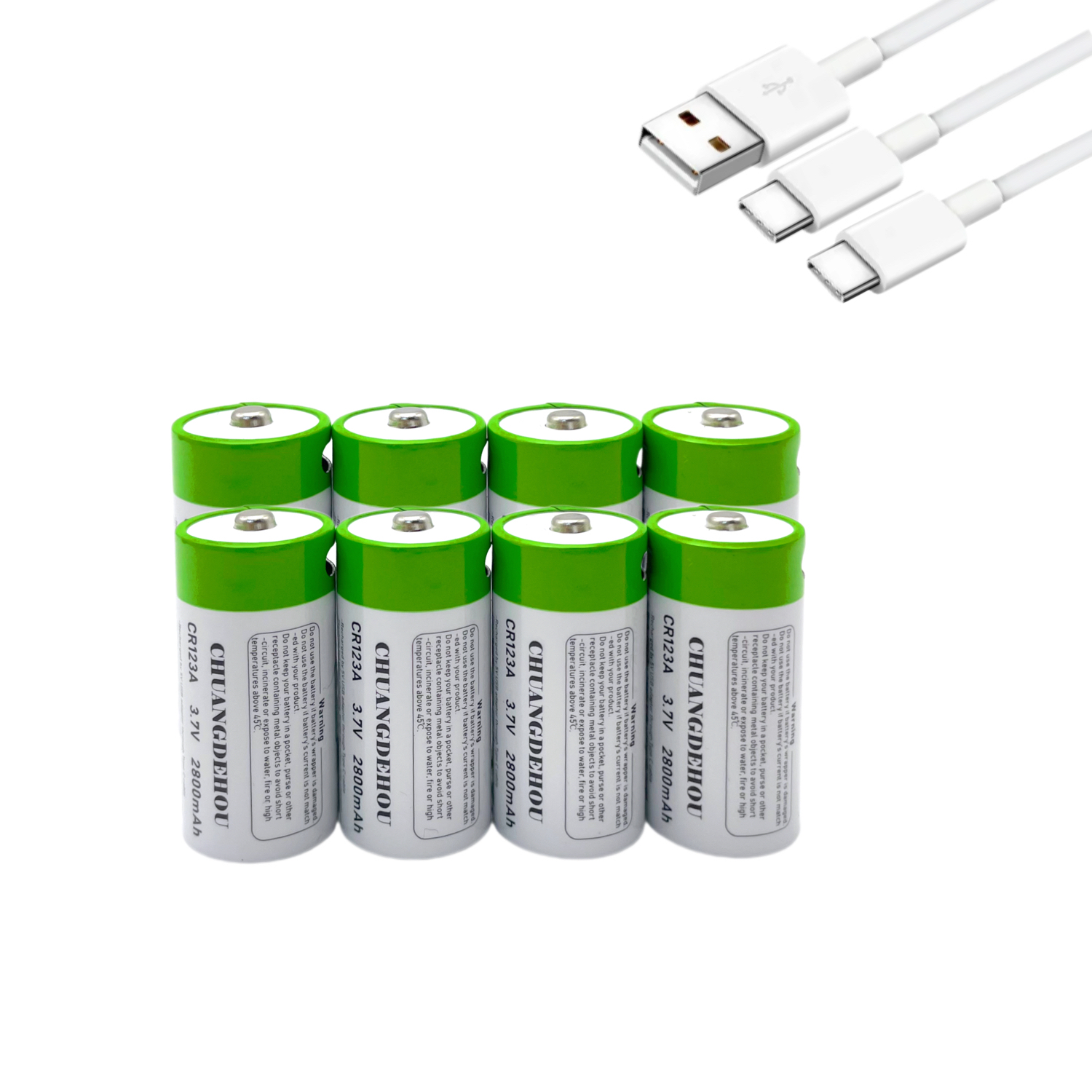 Batería Cr123A recargable 3,7 V iones de litio Cr123A 16340 adecuada para linterna Led batería de pared de viaje Cable USB tipo C carga rápida: Morado
