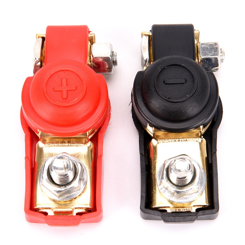 Para coche y caravana, Conector de Terminal de batería de coche, par de baterías de 12V de liberación rápida para batería, abrazaderas de terminales,