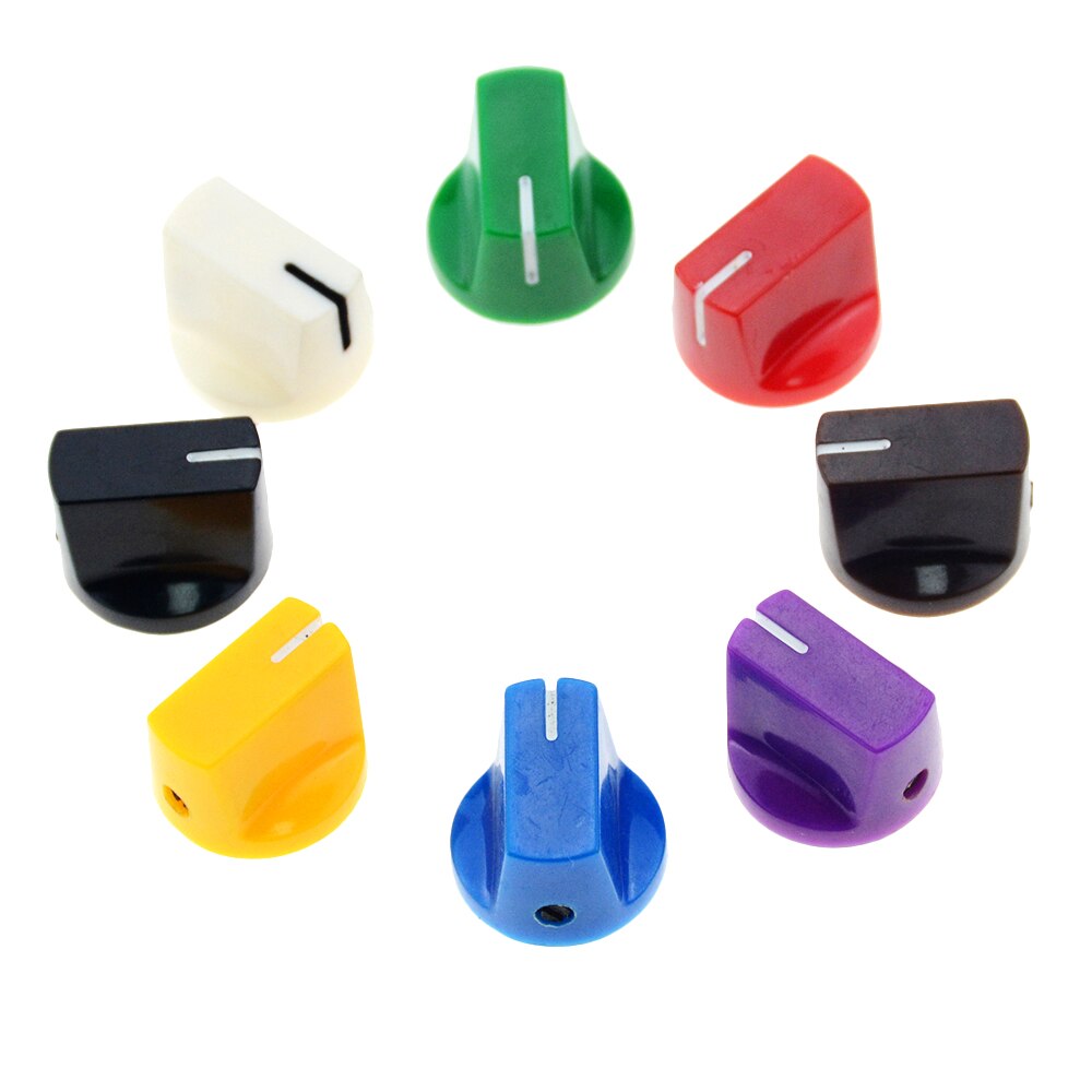 10 Pcs Kleurrijke Plastic Knop Met 6.35 Mm Shaft Hole Diameter 1510 Clone Potentiometer Pedaal Cap Gitaar Cap KN-19
