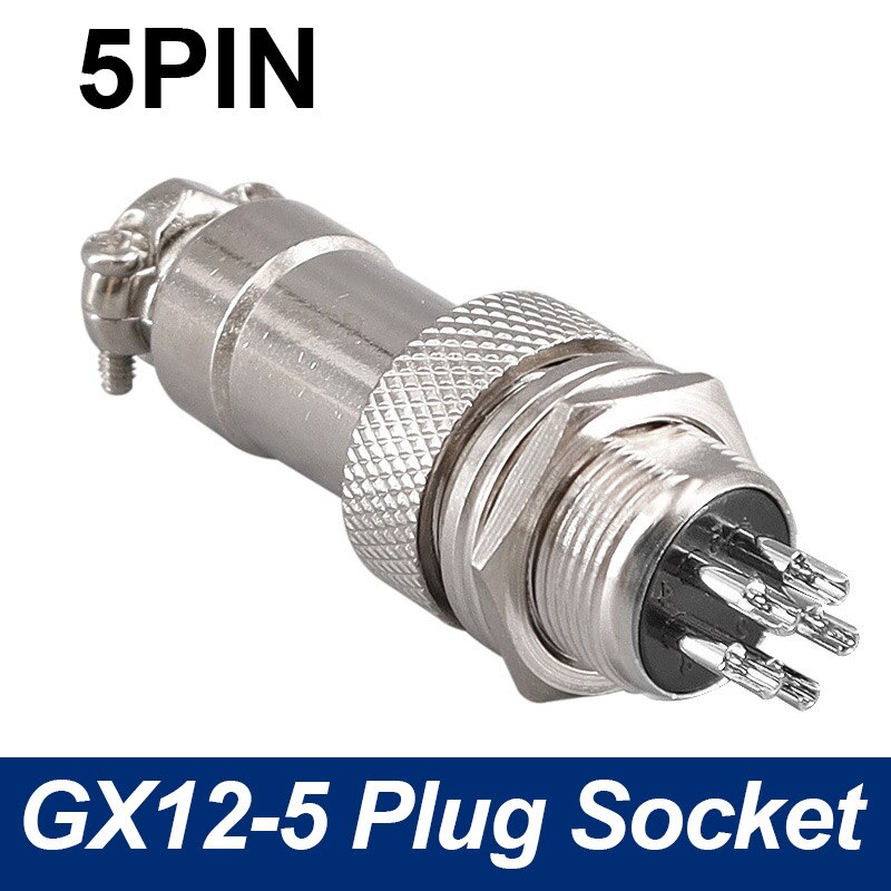 GX12 Panel Circular Aviation Connector Plug Socket 2pin 3Pin 4Pin 5Pin 6Pin 7Pin 5A 125V M12 Connectors: 5Pin