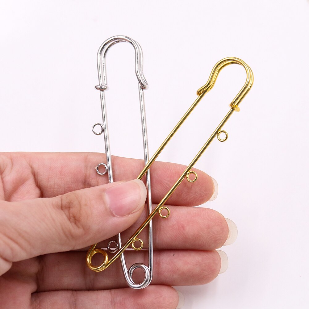 10 Uds. De pasadores de seguridad, broche grande, pasadores rectos con 4 agujeros, broche DIY, accesorios de joyería, suministros de costura de ropa