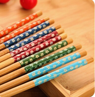 reutilizable chino clásico de madera palillos tradicional Vintage bambú Natural artesanal palitos para Sushi herramientas de cocina: Randon 1Pair