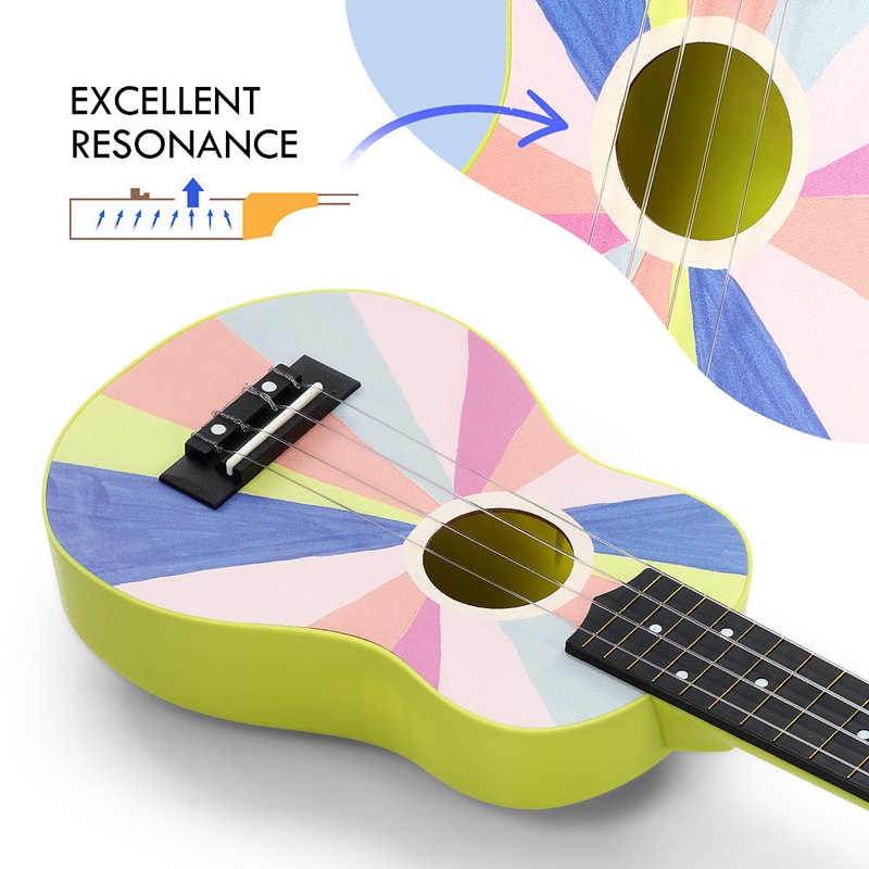 Ukelele de cuatro cuerdas para niños y estudiantes, ukelele de 21 pulgadas para principiantes, Hawaiano, el mejor