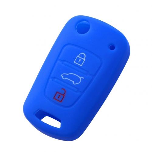 Siliconen autosleutel flipcover hoesje afstandsbediening beschermhoesje voor hyundai  i30 i35: Donkerblauw