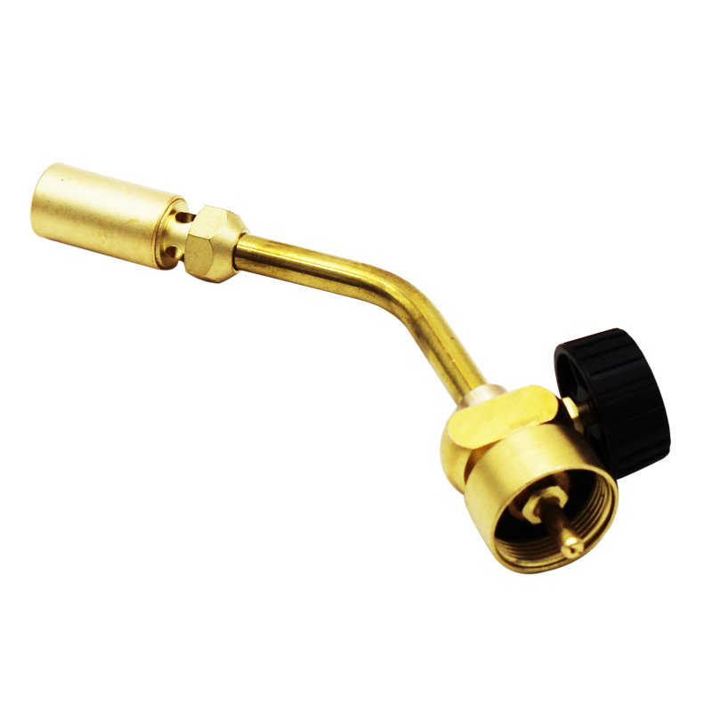 Propane Tank Gas Welding Soldering Manual Start Hand Torch Head 100% Solid Brass With Flow Control Valve
