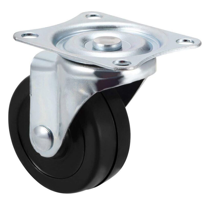 12Pcs 2 Inch Dia Heavy Duty Black Polyurethane Swivel Castor Wheels Trolley Furniture Caster