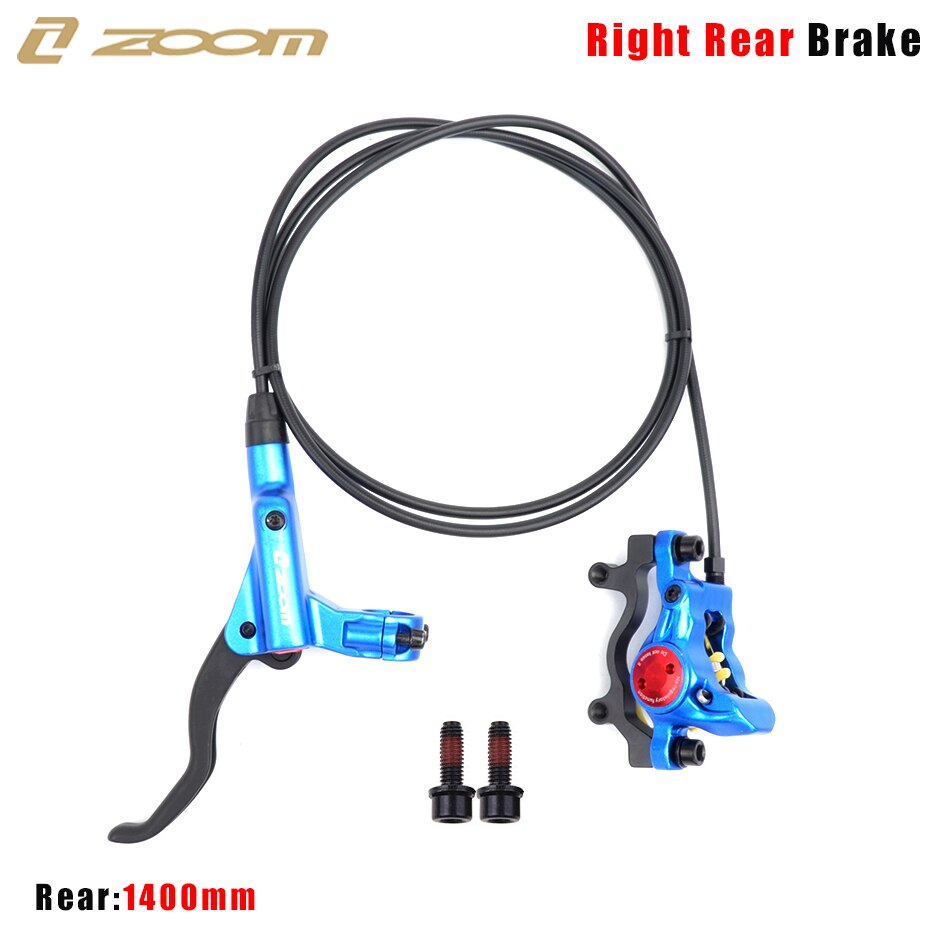 ZOOM HB-875 Mountain Bike hydrauliczny hamulec tarczowy przód i tył 800mm/1400mm hamulec rowerowy MTB ciśnienie oleju zacisk hamulcowy: Blue Right Rear