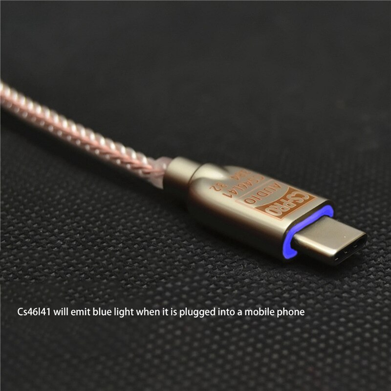Type-c  to 3.5mm hifi digitale hoofdtelefoonversterker  cs46l 41 chip decoderende dac audioadapterkabel voor android en windows 10
