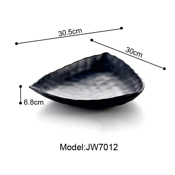 A5 Melamine Three Angle Plate Dinner Plate Black Frost Dinnerware Korean Style Japanese Snack Snack Food Dish Tableware: JW7012