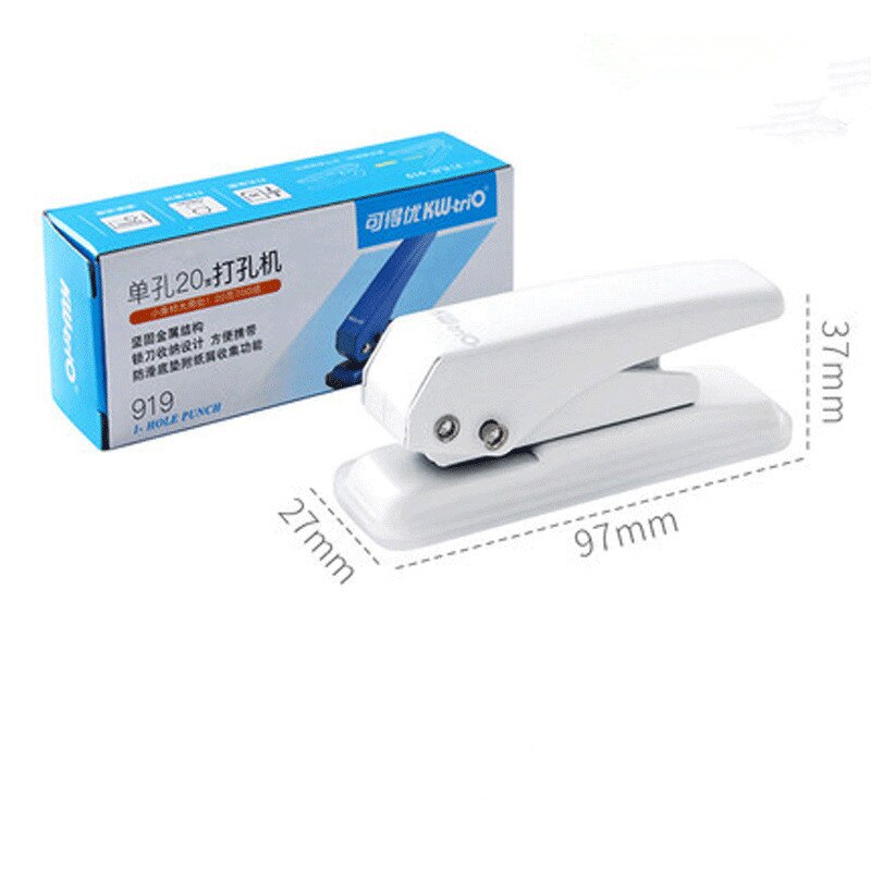 MINKYS Kawaii Binder Hole Punch For Journal Paper Ring DIY Paper Cutter Craft Machine Office School Stationery: white