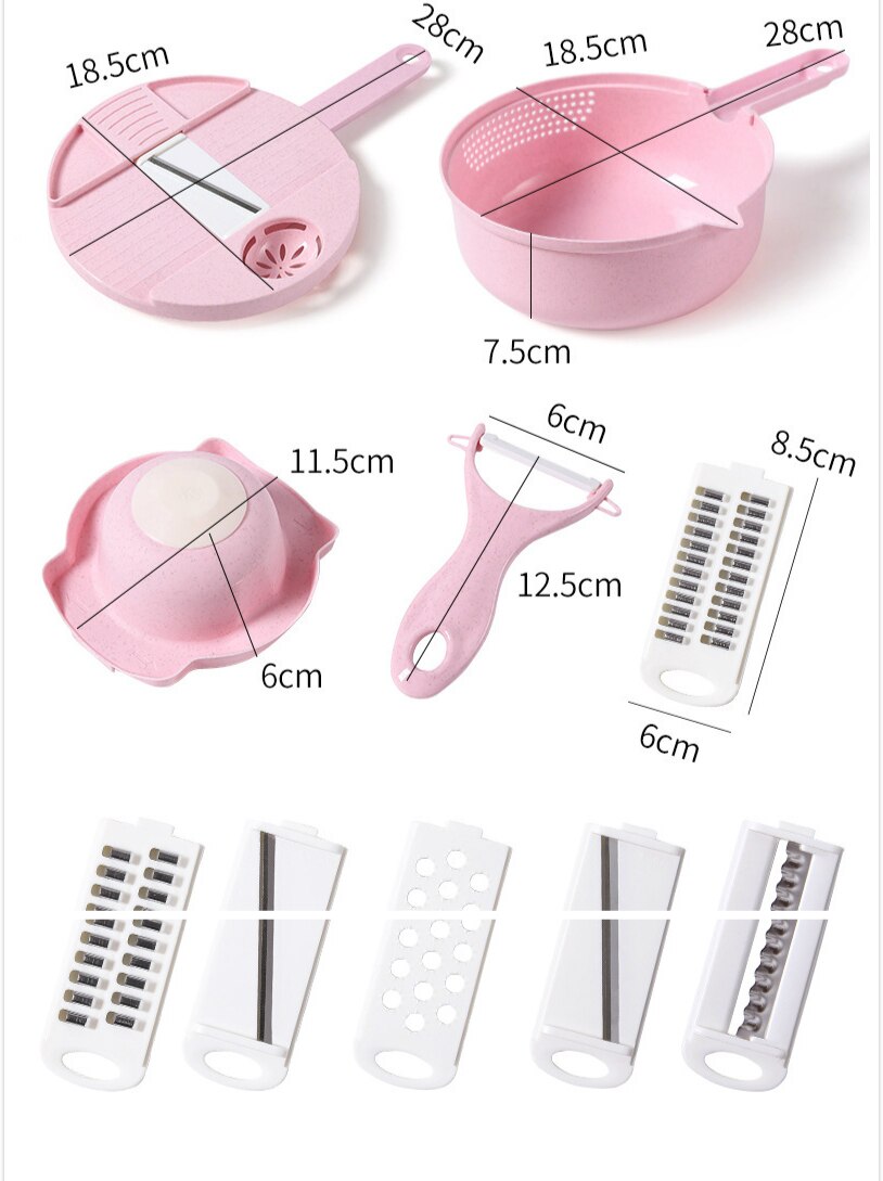 12Pcs Multi-function vegetable Cutter Potato Slicer Kitchen Household Slicer