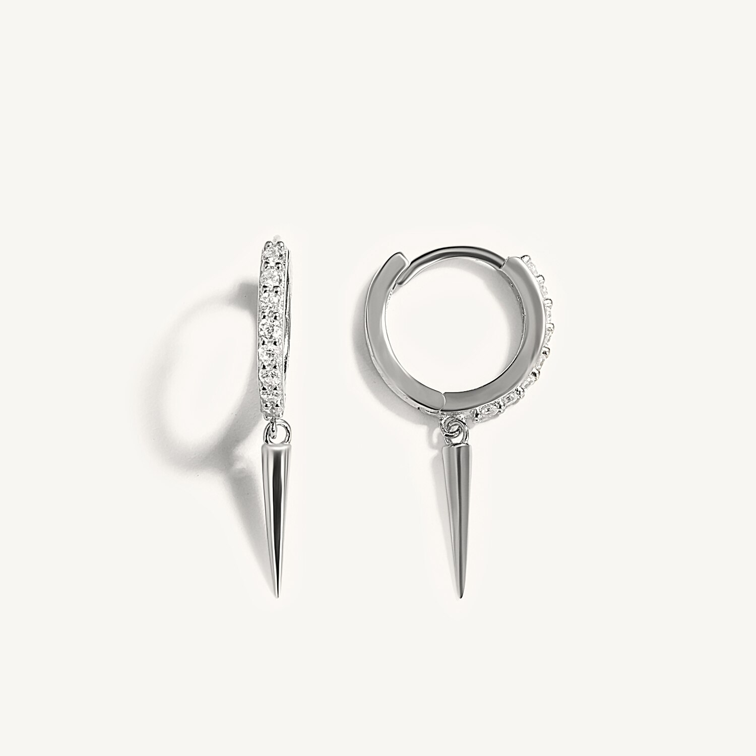 925 Sterling Zilveren Oorbellen Voor Vrouwen Kleine Hoepel Oorbellen Gothic Meisje Kraakbeen Oor Bone Earring Punk Spike Zirkoon Aretes Z5: 2