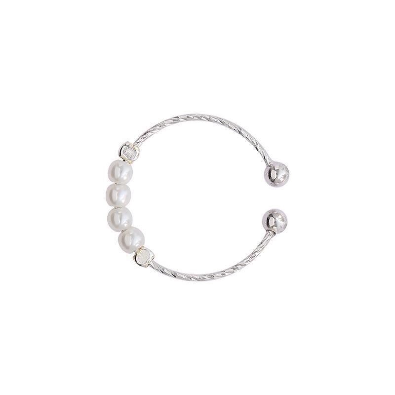 Anelli regolabili eleganti sottili semplici Color argento perla per le donne regali delicati gioielli di moda Bijou