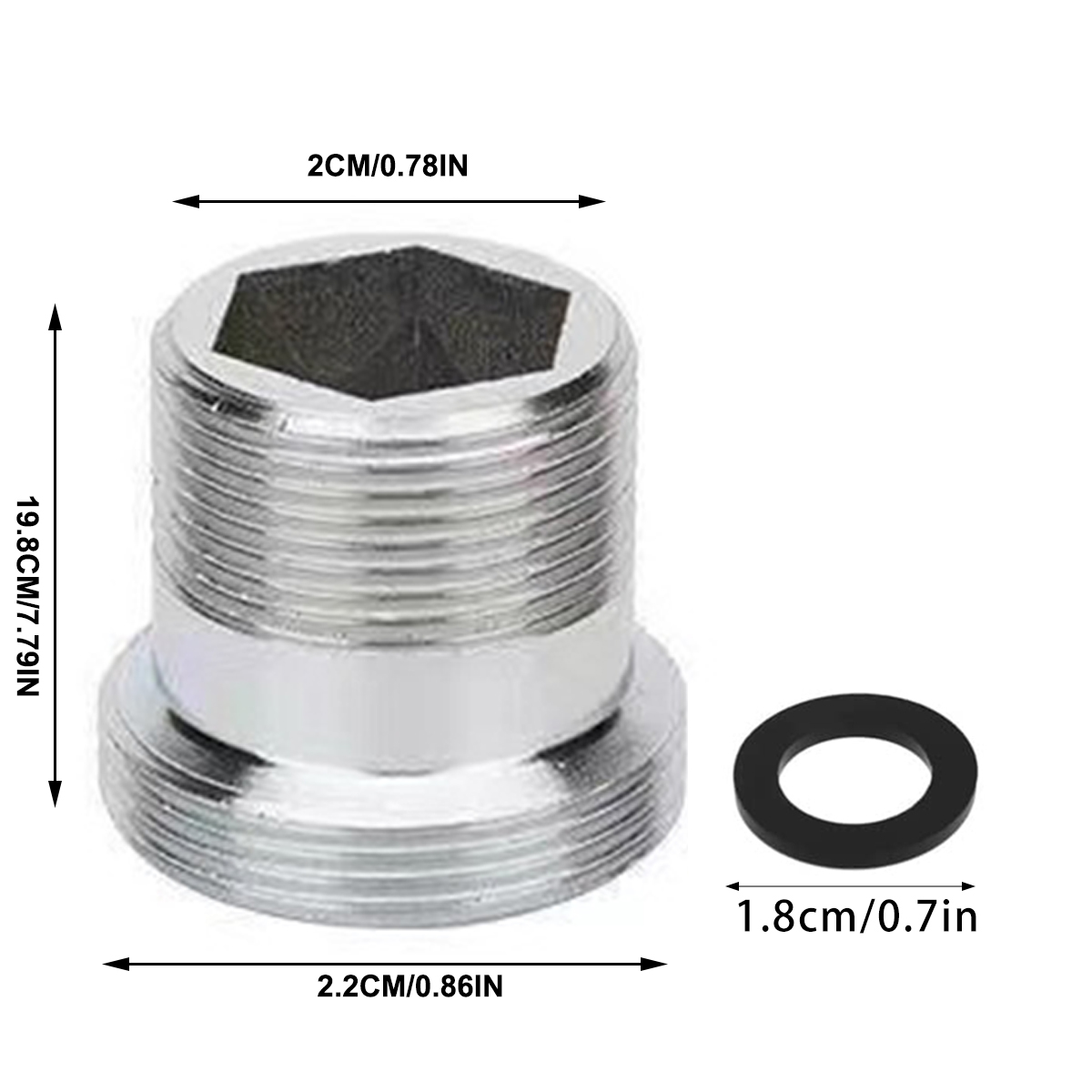 Verlängertes M22 Wechsel auf 16 18 20 22 24 mm männlich X männlich Wasserhahn-Adapter Küche Badezimmer Messing Wasserbandverbindung Kupfer: Orange