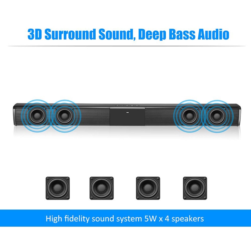 Draadloze Bluetooth Soundbar Stereo Speaker Home Theater Tv Geluid Bar Subwoofer Muziekspeler